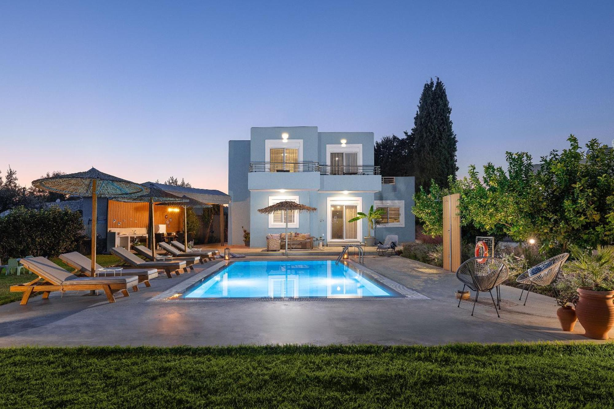 Ethria Pool Villa With Heated Jacuzzi Afantou Exterior foto